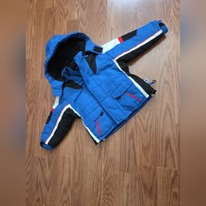 Rothschild Blue and White Extreme Riders Jacket 24mo Hood Zips Off
